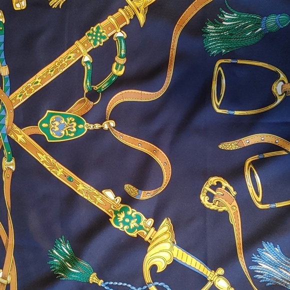🌻Cybele Vintage Made in Italy square Equestrian Inspired Scarf - Picture 5 of 6